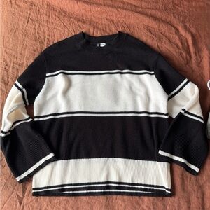 H&M Black and White Striped Sweater